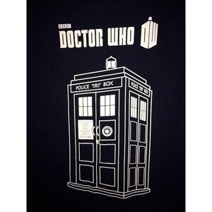 BBC TV DR. WHO TARDIS T Shirt XL Graphic Tee Official Tag Navy & White